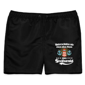 Greifswald Mann Greifswalder Männer - Männer Badeshorts - Schwarz - Vorne - AI Model Male 178 light (178cm)