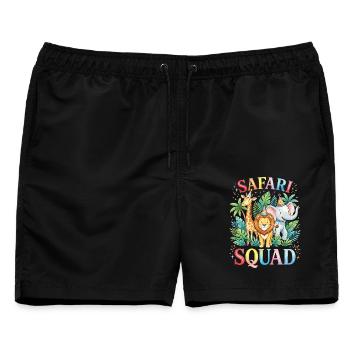 Safari Squad Zoo Tierliebhaber - Männer Badeshorts - Schwarz - Vorne - AI Model Male 178 light (178cm)