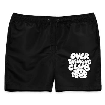 Overthinking Club – Nachdenkliche Wolke - Männer Badeshorts - Schwarz - Vorne - AI Model Male 178 light (178cm)