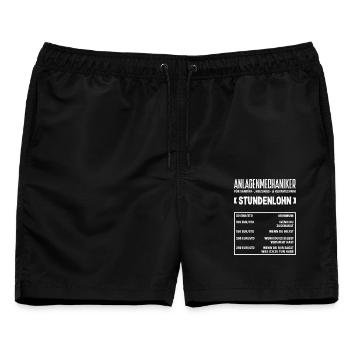 Anlagenmechaniker SHK Sanitär Heizung Handwerk - Männer Badeshorts - Schwarz - Vorne - AI Model Male 178 light (178cm)