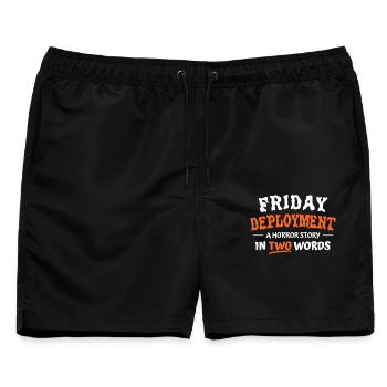 Friday Deployment - Männer Badeshorts - Schwarz - Vorne - AI Model Male 178 light (178cm)