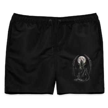 Skelett Drache Fantasy - Männer Badeshorts - Schwarz - Vorne - AI Model Male 178 light (178cm)