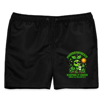 Retro Sprout Photosynthese - Männer Badeshorts - Schwarz - Vorne - AI Model Male 178 light (178cm)
