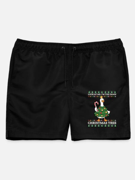 Schau mich an, ich bin der verdammte Weihnachtsbaum - Männer Badeshorts - Schwarz