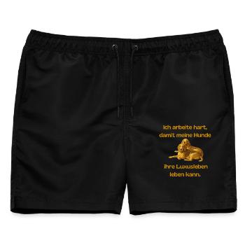 Luxusleben Hundehalter - Männer Badeshorts - Schwarz - Vorne - AI Model Male 178 light (178cm)