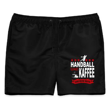 Handball Handballspieler Sport Verein - Männer Badeshorts - Schwarz - Vorne - AI Model Male 178 light (178cm)