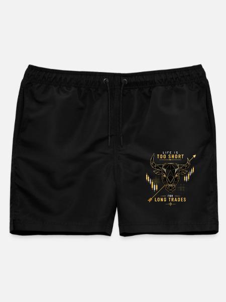 Life is too short for long trades - GOLD STANDARD - Männer Badeshorts - Schwarz