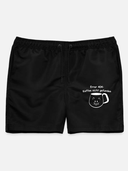Error 404 Kaffee nicht gefunden Katze Tasse - Männer Badeshorts - Schwarz