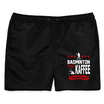 Badminton Badmintonsportler Training Verein Sport - Männer Badeshorts - Schwarz - Vorne - AI Model Male 178 light (178cm)