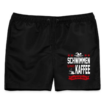 Schwimmen Sport Verein  - Männer Badeshorts - Schwarz - Vorne - AI Model Male 178 light (178cm)