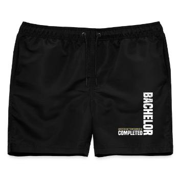 Bachelor Wirtschaftsinformatik - Männer Badeshorts - Schwarz - Vorne - AI Model Male 178 light (178cm)