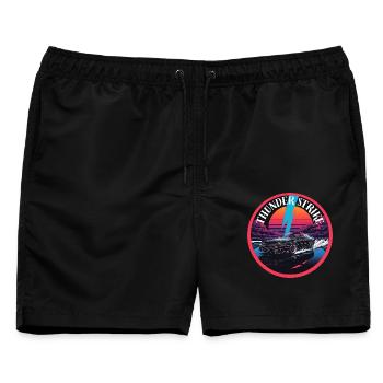 Midnight Lightning Storm Retro Automotive Premium - Männer Badeshorts - Schwarz - Vorne - AI Model Male 178 light (178cm)