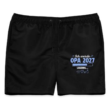 Ich Werde Opa 2027 Loading Schwangerschaft - Männer Badeshorts - Schwarz - Vorne - AI Model Male 178 light (178cm)