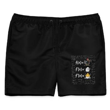 Von Chickenulus abgeleiteter Kalkül - Männer Badeshorts - Schwarz - Vorne - AI Model Male 178 light (178cm)