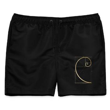 Fibonacci Spirale - Männer Badeshorts - Schwarz - Vorne - AI Model Male 178 light (178cm)
