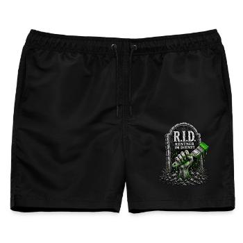Rentner im Dienst - Männer Badeshorts - Schwarz - Vorne - AI Model Male 178 light (178cm)