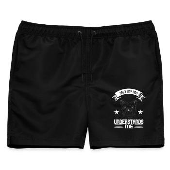 Only My Dog Understands Me! Hund Spruch    - Männer Badeshorts - Schwarz - Vorne - AI Model Male 178 light (178cm)