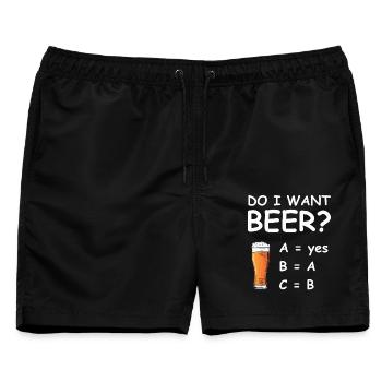 Do I Want Beer? – Lustiges Bier Shirt - Männer Badeshorts - Schwarz - Vorne - AI Model Male 178 light (178cm)