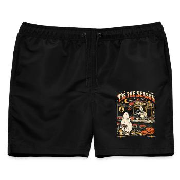 Retro Halloween Tis the Season  - Männer Badeshorts - Schwarz - Vorne - AI Model Male 178 light (178cm)