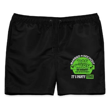 Hochzeit Das wars Sie hat die Macht Married - Männer Badeshorts - Schwarz - Vorne - AI Model Male 178 light (178cm)