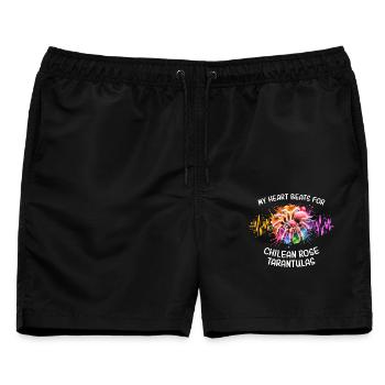 Chile Vogelspinne Herzlinie - Männer Badeshorts - Schwarz - Vorne - AI Model Male 178 light (178cm)