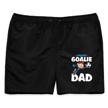 Proud Goalie Dad Stolzer Torwart Papa Fußball - Männer Badeshorts - Schwarz - Vorne - AI Model Male 178 light (178cm)
