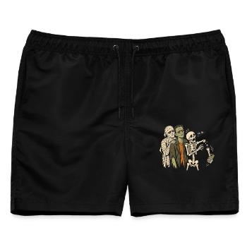 Halloween Selfie – Lustiger Monster Humor - Männer Badeshorts - Schwarz - Vorne - AI Model Male 178 light (178cm)