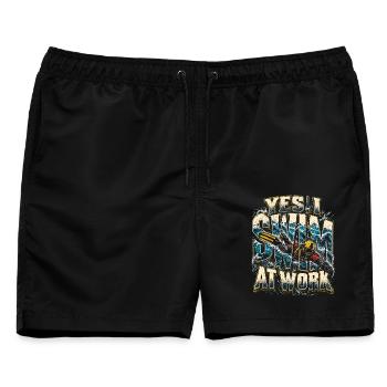Rettungsschwimmer Wasserrettung Yes I Swim At Work - Männer Badeshorts - Schwarz - Vorne - AI Model Male 178 light (178cm)