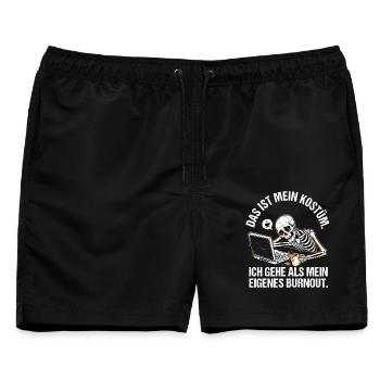  Kostüm Mein Eigenes Burnout Halloween - Männer Badeshorts - Schwarz - Vorne - AI Model Male 178 light (178cm)