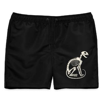 Skelett Katze - Männer Badeshorts - Schwarz - Vorne - AI Model Male 178 light (178cm)