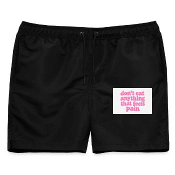 Werde vegan und rette die Tiere - Männer Badeshorts - Schwarz - Vorne - AI Model Male 178 light (178cm)