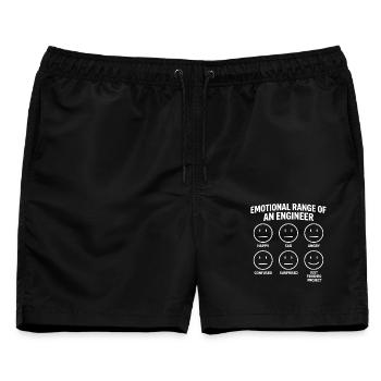 Emotional Range of an Engineer Funny - Männer Badeshorts - Schwarz - Vorne - AI Model Male 178 light (178cm)