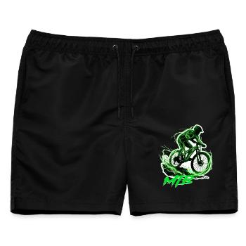 MTB - Männer Badeshorts - Schwarz - Vorne - AI Model Male 178 light (178cm)