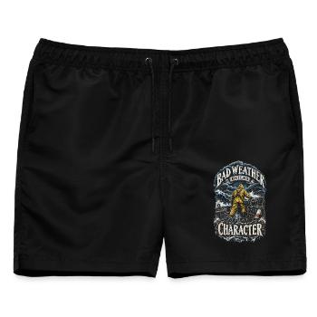 Hummerfänger Bad Weather Builds Character - Männer Badeshorts - Schwarz - Vorne - AI Model Male 178 light (178cm)