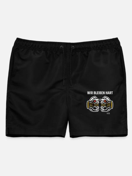 Wir Bleiben Hart – Bold Streetwear - Männer Badeshorts - Schwarz