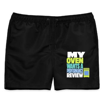 Backen – My Oven Wants a Performance Review - Männer Badeshorts - Schwarz - Vorne - AI Model Male 178 light (178cm)