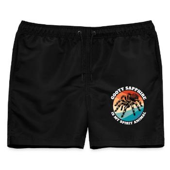 Gooty Saphir Tarantel Sprüche - Männer Badeshorts - Schwarz - Vorne - AI Model Male 178 light (178cm)