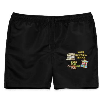 Temple Body Vergnügungspark - Männer Badeshorts - Schwarz - Vorne - AI Model Male 178 light (178cm)