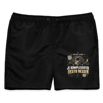 Escape Room Shirt - Männer Badeshorts - Schwarz - Vorne - AI Model Male 178 light (178cm)
