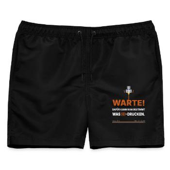 3D-Drucker Spruch: Dafür kann man was 3D-drucken - Männer Badeshorts - Schwarz - Vorne - AI Model Male 178 light (178cm)