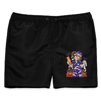Halloween-Mummy Krankenschwester - Männer Badeshorts - Schwarz - Vorne - AI Model Male 178 light (178cm)