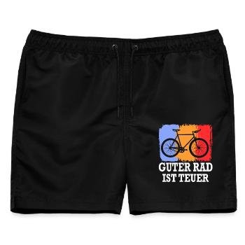 Guter Rad ist teuer Fahrradfahrer Sprüche Lustig - Männer Badeshorts - Schwarz - Vorne - AI Model Male 178 light (178cm)