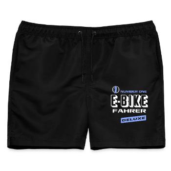 E-Biker Number One Deluxe Bester Biker Fun - Männer Badeshorts - Schwarz - Vorne - AI Model Male 178 light (178cm)