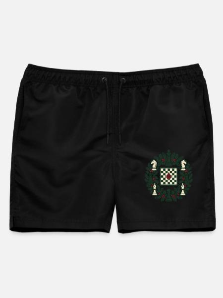 Peak Schach – Weihnachts Vibes - Männer Badeshorts - Schwarz