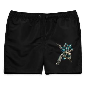 Drum Corps Spielmannszug - Männer Badeshorts - Schwarz - Vorne - AI Model Male 178 light (178cm)