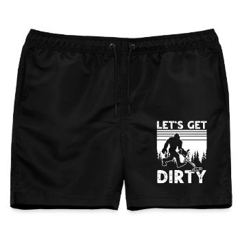 Dirt Fishing Sasquatches - Männer Badeshorts - Schwarz - Vorne - AI Model Male 178 light (178cm)