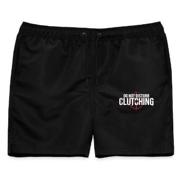 Gamer Shirt Do Not Disturb Clutching - Männer Badeshorts - Schwarz - Vorne - AI Model Male 178 light (178cm)