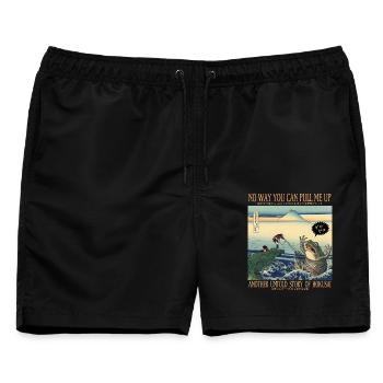 Hokusai Giant Frog Japanese Ukiyo-e Parody Art - Männer Badeshorts - Schwarz - Vorne - AI Model Male 178 light (178cm)
