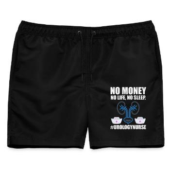 Urologie-krankenschwester Abteilungszubehör - Männer Badeshorts - Schwarz - Vorne - AI Model Male 178 light (178cm)