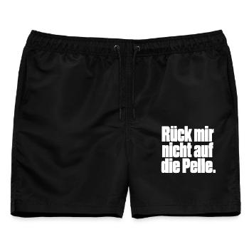 Rück mir nicht auf die Pelle - Männer Badeshorts - Schwarz - Vorne - AI Model Male 178 light (178cm)